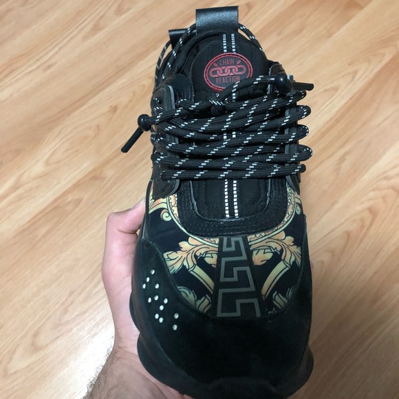 Versace Chain Reactions- Black, Gold And White Size 10 - Picture 3 of 5